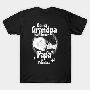 being grandpa- white type T-Shirt